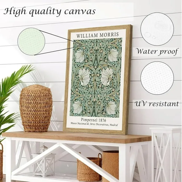 Induslyfe Framed Floral Wall Art Set – Matisse, Morris, Van Gogh Prints